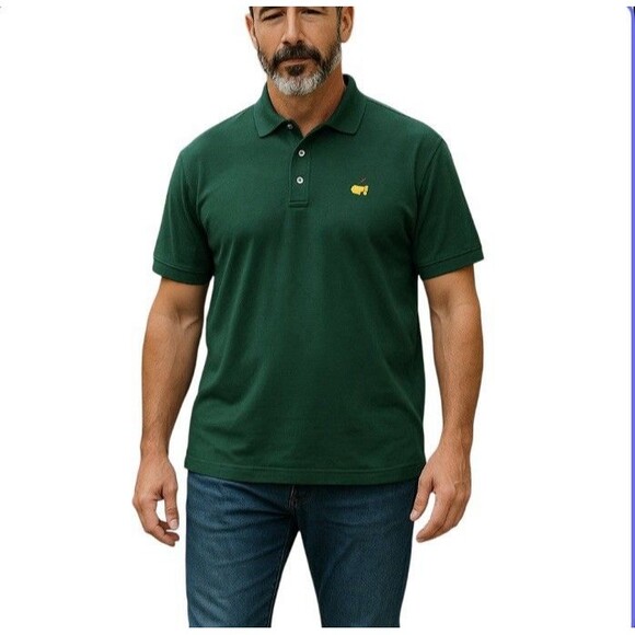 Bobby Jones Golf Polo Shirt Embroidery Masters Men's Short Sleeves Green Size XL - Picture 2 of 16